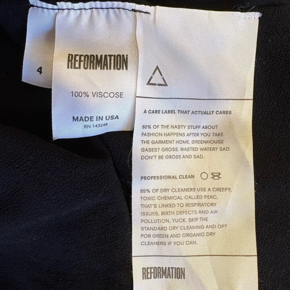Reformation Bea Crepe Midi Skirt Large Floral Rose Design size 4 Black - Picture 6 of 7